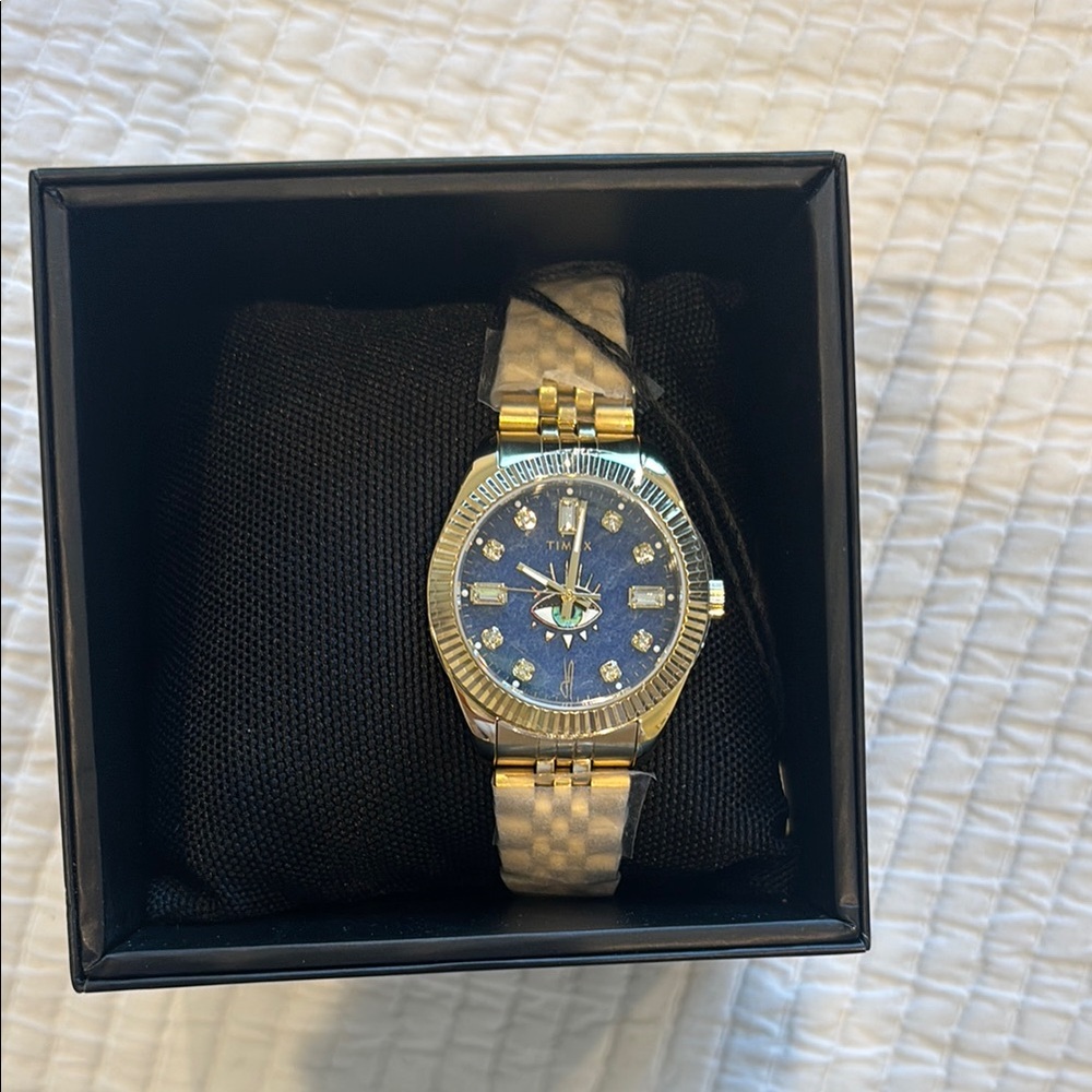 Jacquie Aiche Gold Watch with Midnight Blue Dial